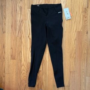 Kerrits sz 0/2 women’s XS Midnight Black Leggings Microcord Kneepatch NWT